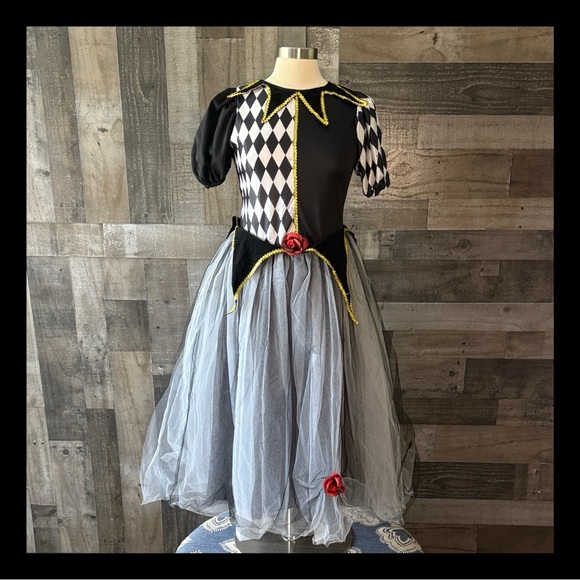 Rubie's Other - Rubie’s jester costume dress large Halloween party Harley Quinn trick or treat